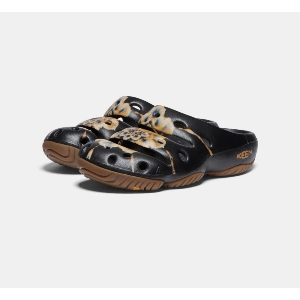 KEEN Yogui Arts Men's size 13 Slide Clog Shoes Sandals Dead Dye Floral Black